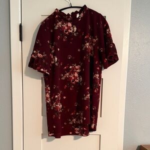 Orange Creek Burgundy Floral Top